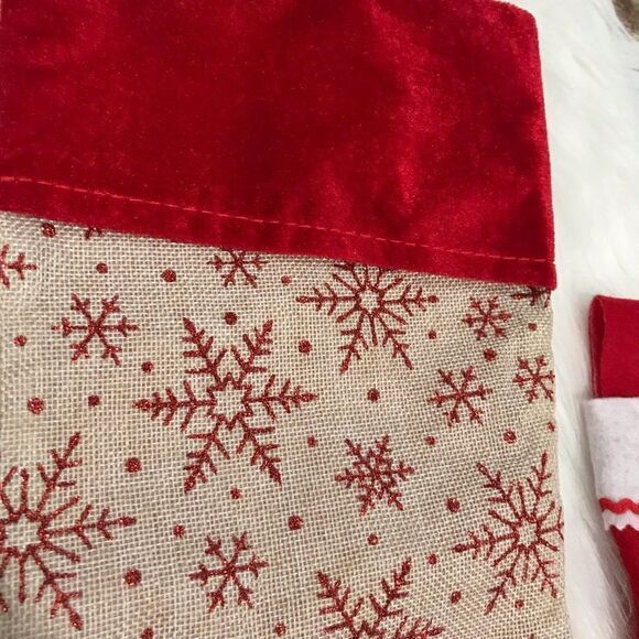 Christmas Stockings  Large stocking with‎ Red Snowflake - Picture 4 of 5